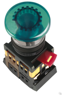 Кнопка AEAL-22 Грибок с фиксацией зеленая d22мм 1НО+1НЗ ИЭК 