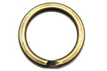 22мм кольцо витое плоское, старая латунь